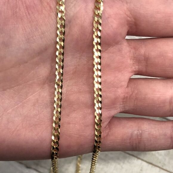 Men’s 18k over 925 Cuban/Curb Chain Necklace - Picture 5 of 5